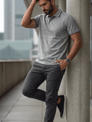 CHOMBA JERSEY COLOR GRIS