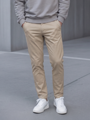 PANTALON CHINO GABARDINA COLOR BEIGE
