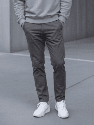PANTALON CHINO GABARDINA COLOR GRIS