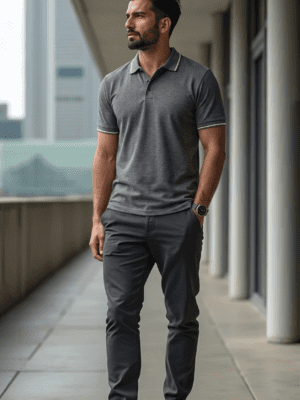 CHOMBA GRIS TOPO JERSEY