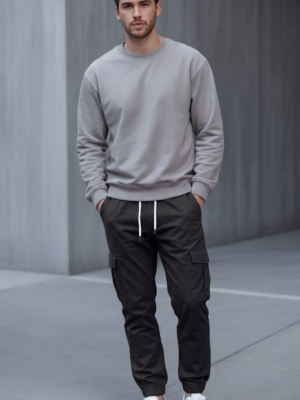 JOGGER CARGO GABARDINA COLOR NEGRO