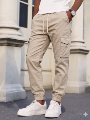 JOGGER CARGO GABARDINA COLOR BEIGE