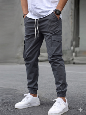 JOGGER CARGO GABARDINA COLOR GRIS