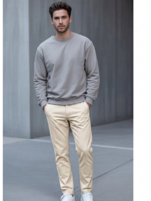 PANTALON CHINO GABARDINA COLOR CRUDO