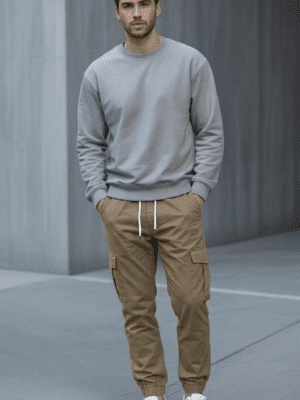 JOGGER CARGO GABARDINA COLOR MAIZ