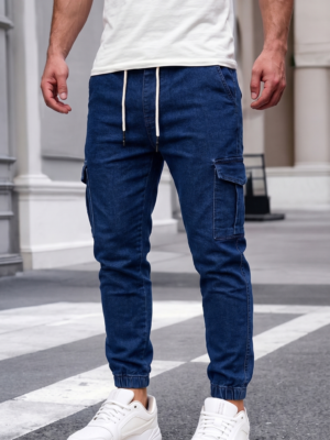 JOGGER CARGO JEANS COLOR AZUL