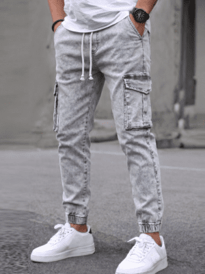 JOGGER CARGO - JEANS GRIS CLARO