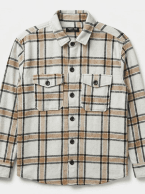 Camisaco de Paño Cuadros Beige