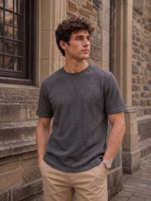 REMERA WAFFLE COLOR GRIS