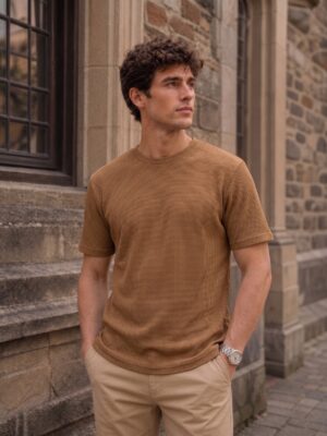 REMERA WAFFLE COLOR TOSTADO