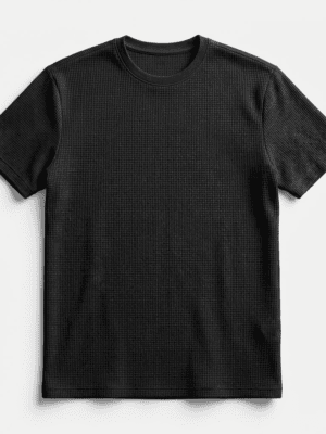 REMERA WAFFLE COLOR NEGRO